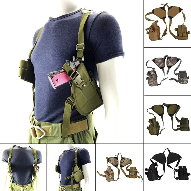 

Practical 600D Nylon Handgun Armpit Holster Pouch Bag Horizontal Shoulder Pistol Holster Outdoor Underarm package tactical Bags