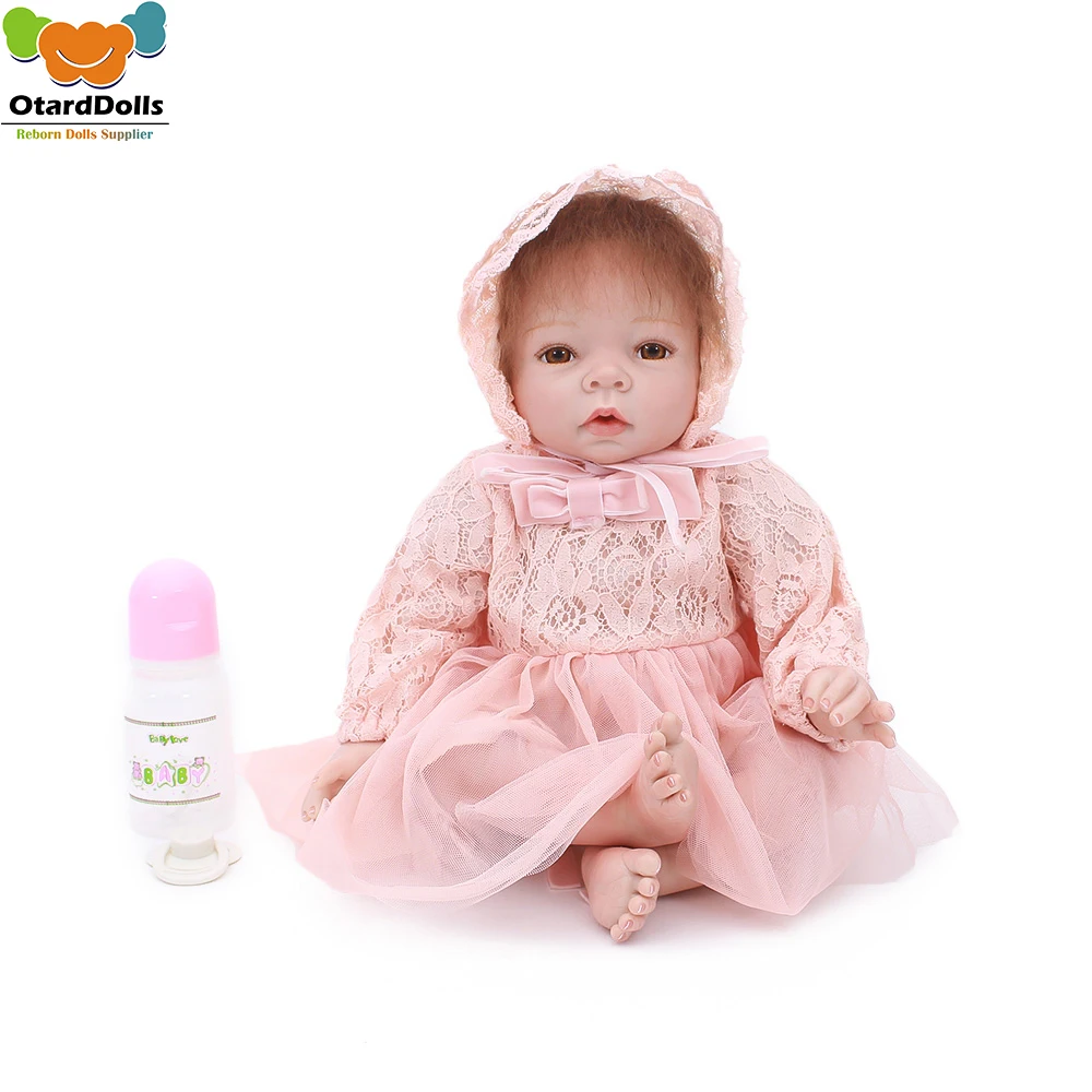 OtardDolls bebe Reborn Dolls 22 &quotReborn baby doll виниловое мягкое Силиконовое розовое платье