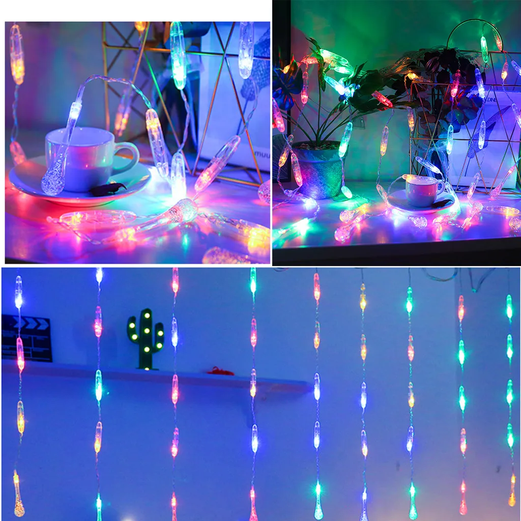 

LED10 LED waterfall water cloth string curtain light Home Garden Christmas Decoration Household convenient and practical