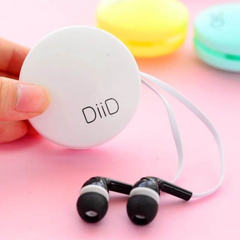New Macaroon Earphones Girls Cute Ear phone Earbuds with Mic for iPhone