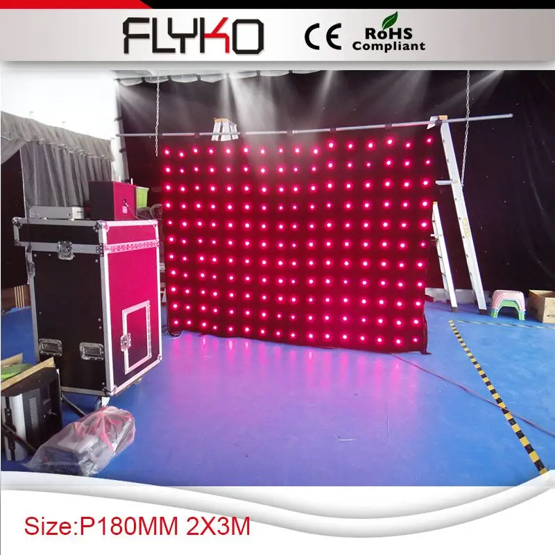 Free shipping p18 2x3m led display board stage backdrop video curtain