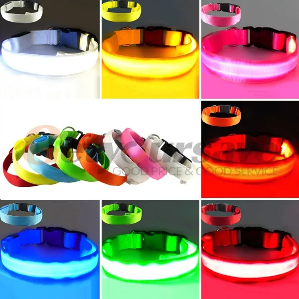 

Colorful Duplex Flashing Light Up Adjustable Waterproof Dogs Collar LED Pets Cat Night Gift