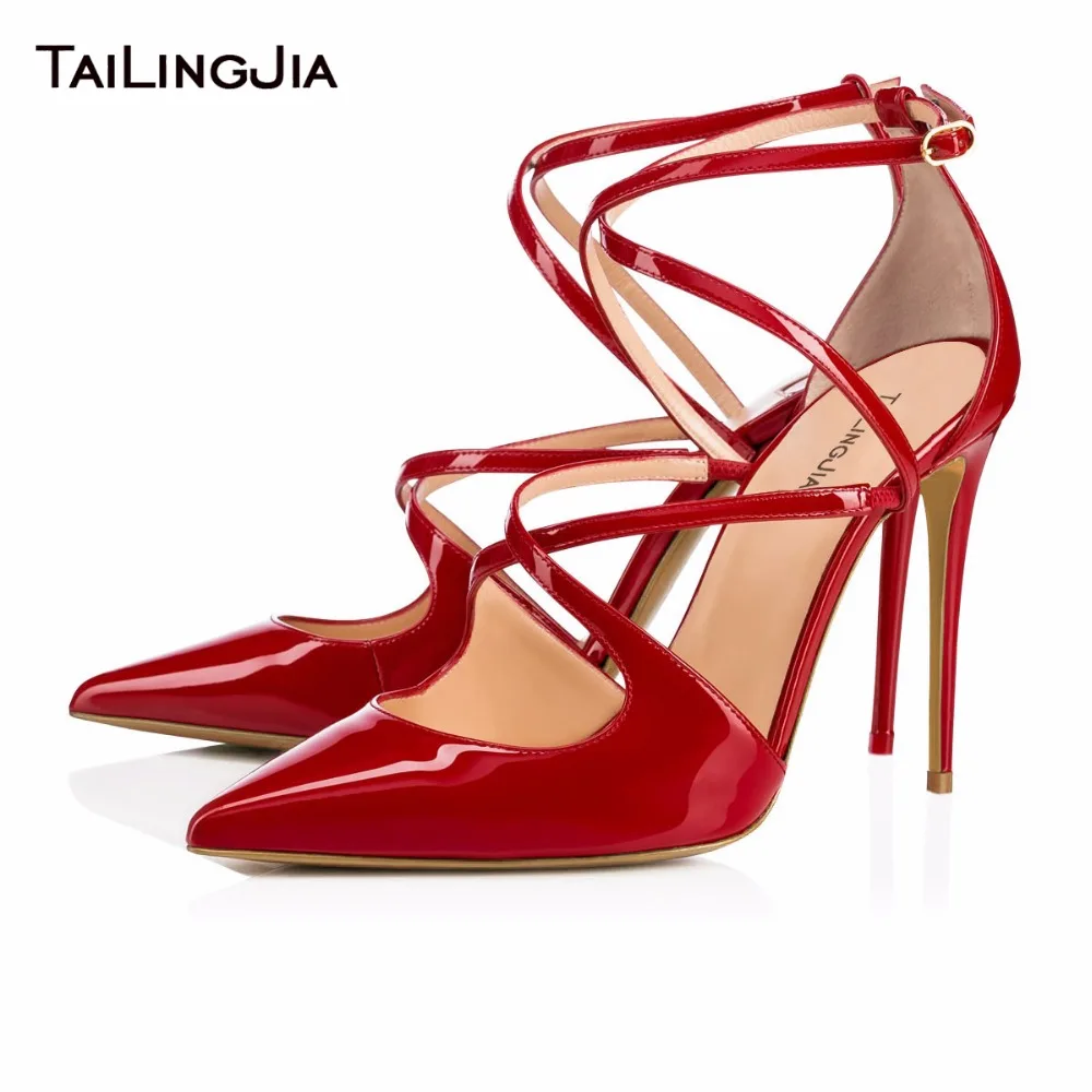 

Latin Red Dance Pointed Toe Sexy Woman Shoes Black High Heel Stilettos Ladies Pumps With Buckle Nude Elegance Spring Summer Shoe