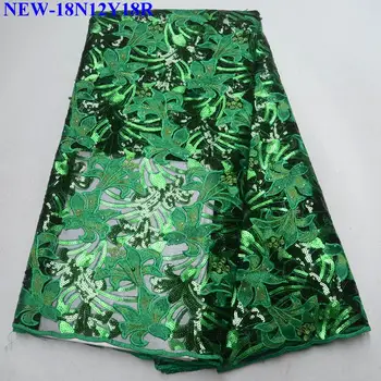 

2018 High Quality Popular African Tulle Lace Fabric French Sequins Lace Fabric African Tulle Fabric For Wedding dress NHX01