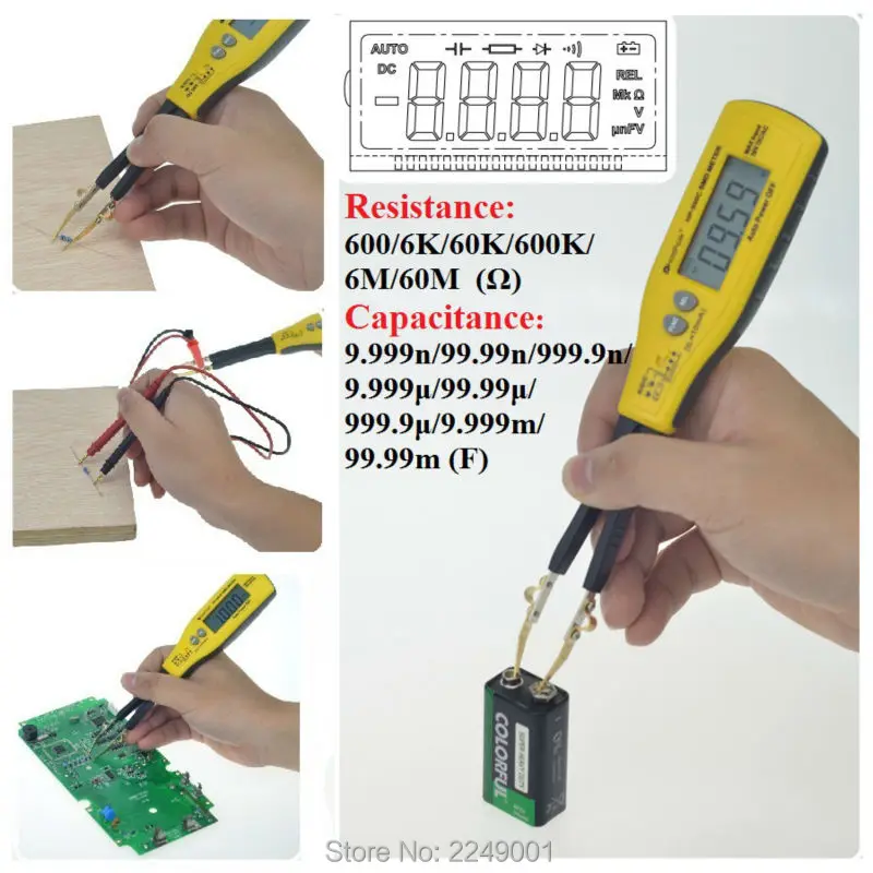 HoldPeak HP-990C цифровой SMD тест er измеритель емкости Измеритель сопротивления диод/Тест батареи с коробкой для переноски