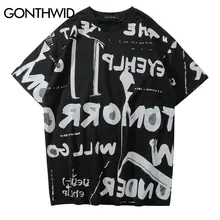 GONTHWID хип-хоп Уличная футболка с принтом граффити и буквами мужские повседневные футболки с коротким рукавом мужские модные уличные Топы