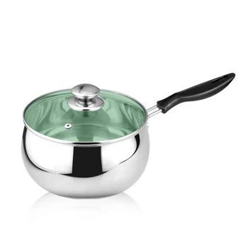 

2017 High Quality Kitchen Tools Non-stick Stainless Milk Pan Baby Care Food Supplement Small Soup Pot With A Single Handle 14cm