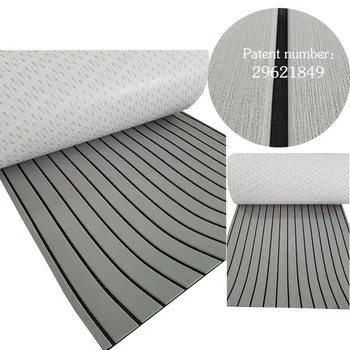 

Marine Boat Yacht RV Caravan EVA Teak Decking With Bevelled Edge Light Grey With Black Stripe 900*2400*6mm 35" X 94"