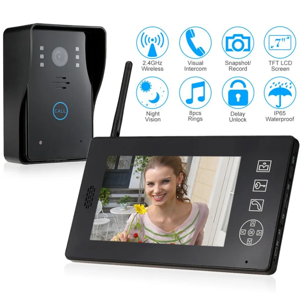

door bell Doorbell Wireless Smart the bell call Video Intercom Security 7-inch screens Visual Recording Consumption Remote Home