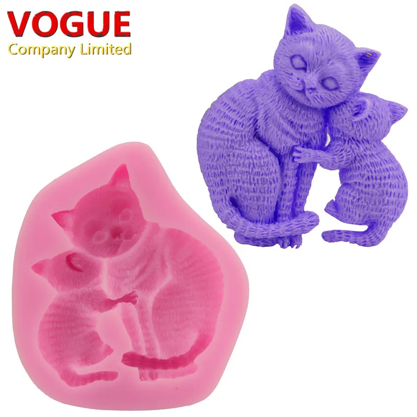3D Cats Silicone Mold Fondant Sugar Craft Cake Decorating Baking Tools