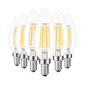 

LED Candle Bulb E14 2W/4W/6W C35 Filament Lamp Warm/Cold White Edison Retro Chandelier Light 6pcs/lot