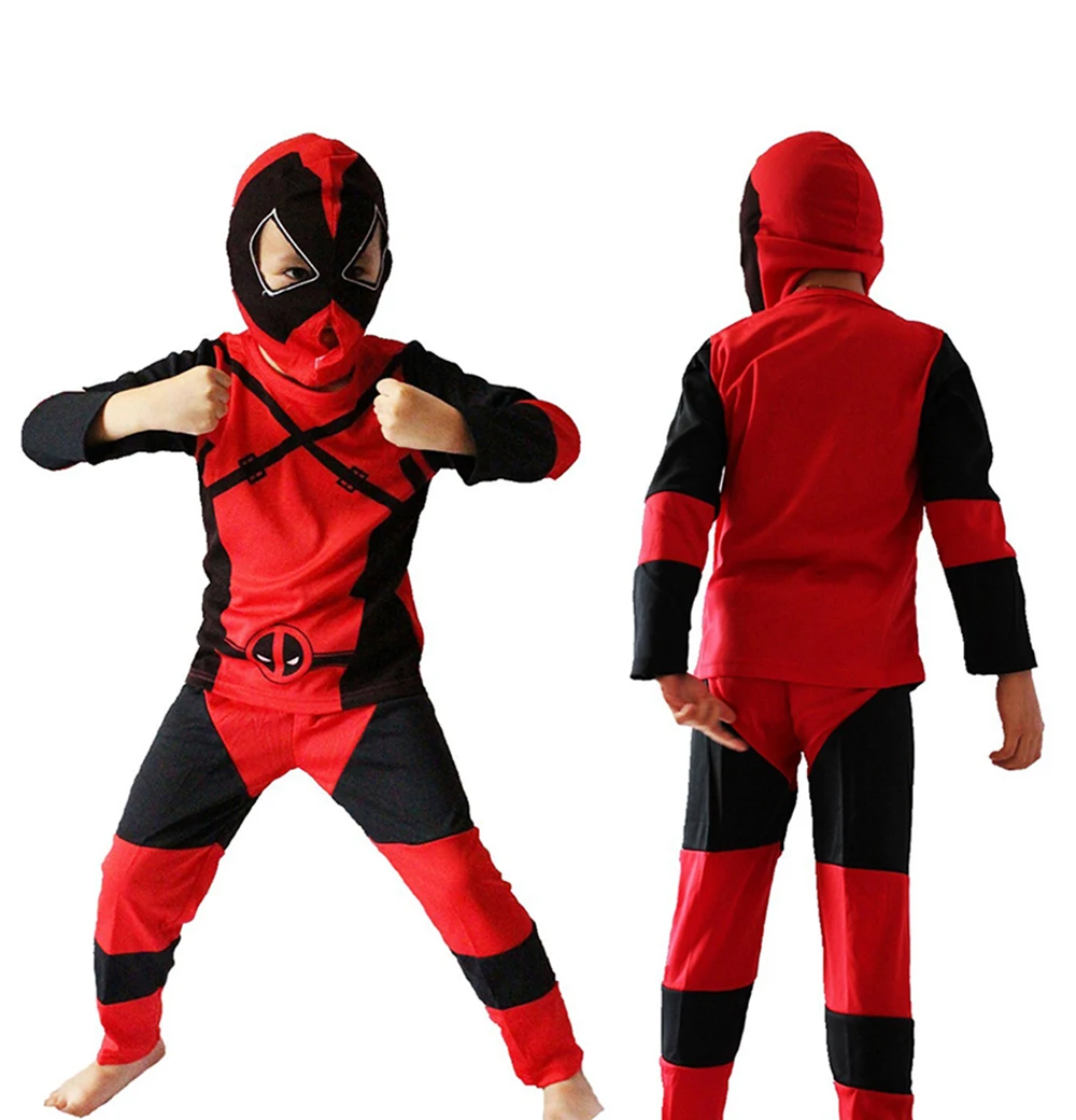 Deadpool Costume Kids – Superhero Bodysuit Outfit For Halloween \u0026 Cosplay  (Multi-Size) Deadpool Kids Costume, image size:1000x1040