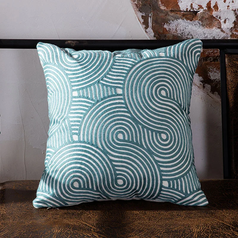 Наволочка для подушки с вышивкой 45x45 см|cushion cover|cushion cover blueblue cushion |