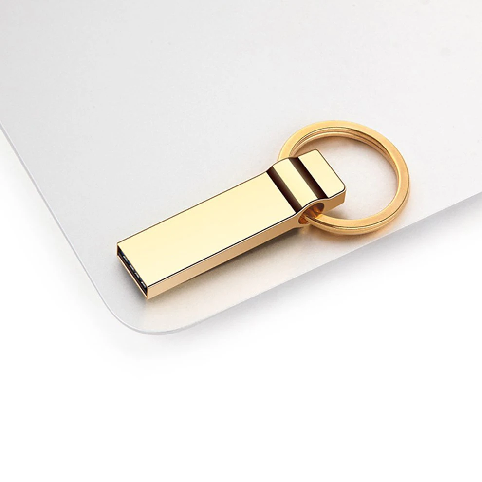 

5pcs U90 Golden U-Disk USB 3.0 Flash Drive Portable Metal Memory Stick Key Ring Flash Disk Pendrive For Computer 16GB