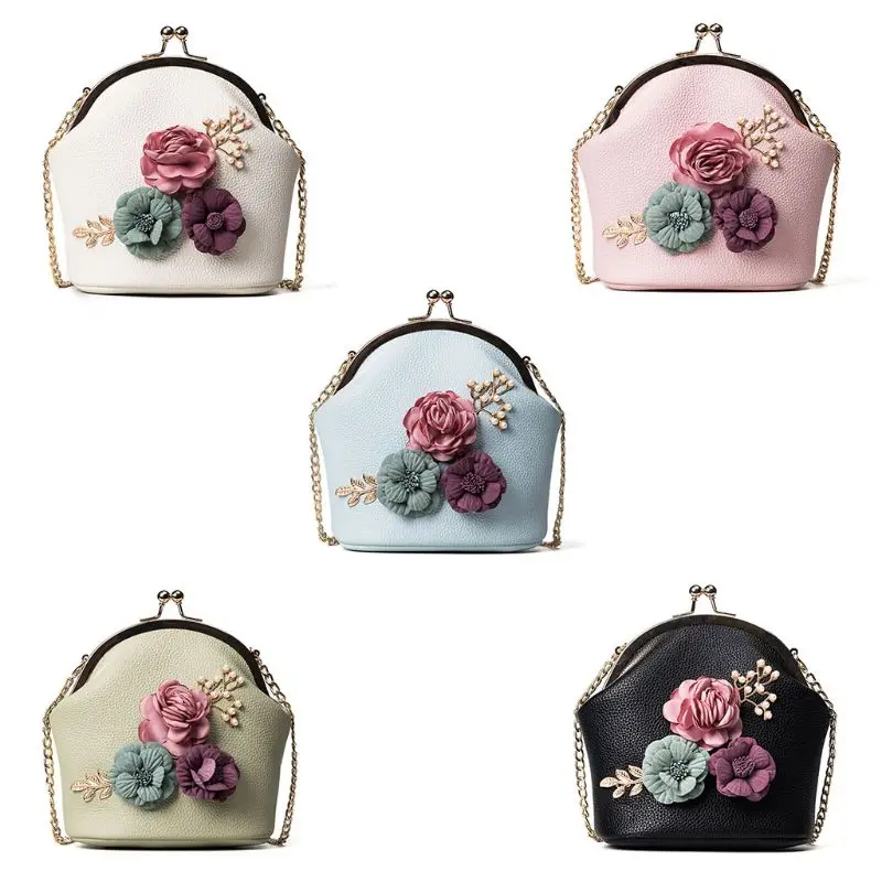 

Ladies Women Flower Messenger Crossbody Satchel Leather Shoulder Bag Tote Purse Handbag