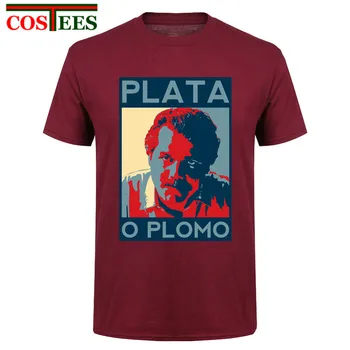 

Plata O Plomo T shirts Men custom Pablo Silver or Lead Escobar t-shirt black Steampunk camisa O Neck Anime tee shirt cotton tees