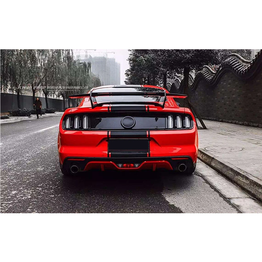 Двойной слой GT Стиль углеродного волокна задний спойлер Крылья для Ford Mustang V8 V6 GT350R