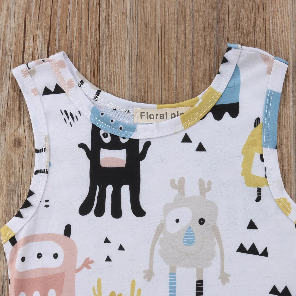 2018 العلامة التجارية جديد طفل الوليد الرضع طفل رضيع فتاة الكرتون رومبير بذلة Playsuit تتسابق الملونة الملابس أكمام Sunsuit