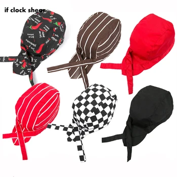 

VIAOLI 2018 New chef hat men and women work cap pirate hat Baotou Ribbon headdress hotel fast food restaurant kitchen