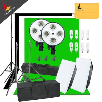 

1800W Photo Studio Continuous Lights Softbox 3X Backgrounds Backdrop & Stand Kit
