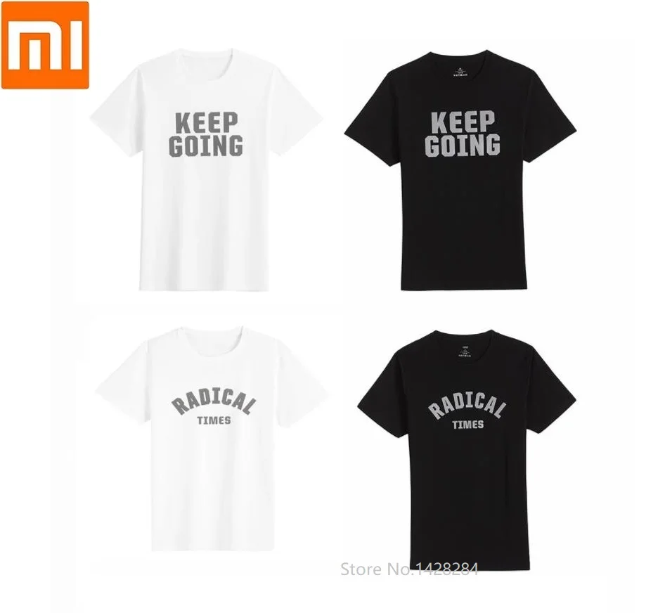 

Xiaomi men woman High quality cotton T-shirt Laser reflective black white Short sleeve Comfortable breathable Sweatshirt