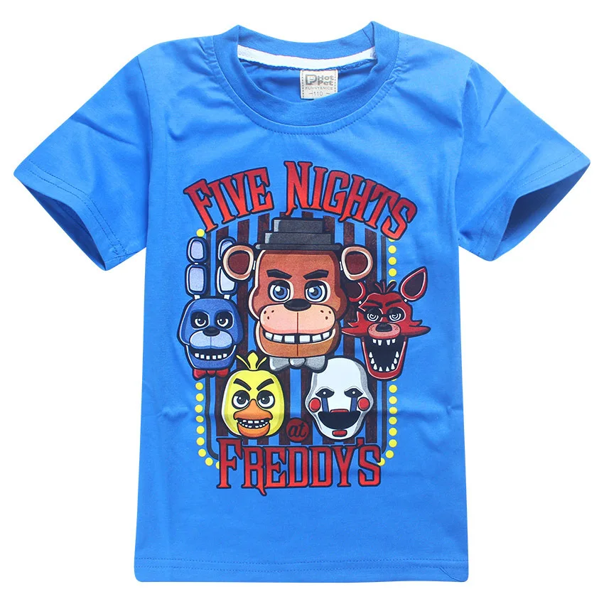 Летняя детская одежда 2018 футболки Five Nights At Freddy's 5 Freddys топы для детей мальчиков