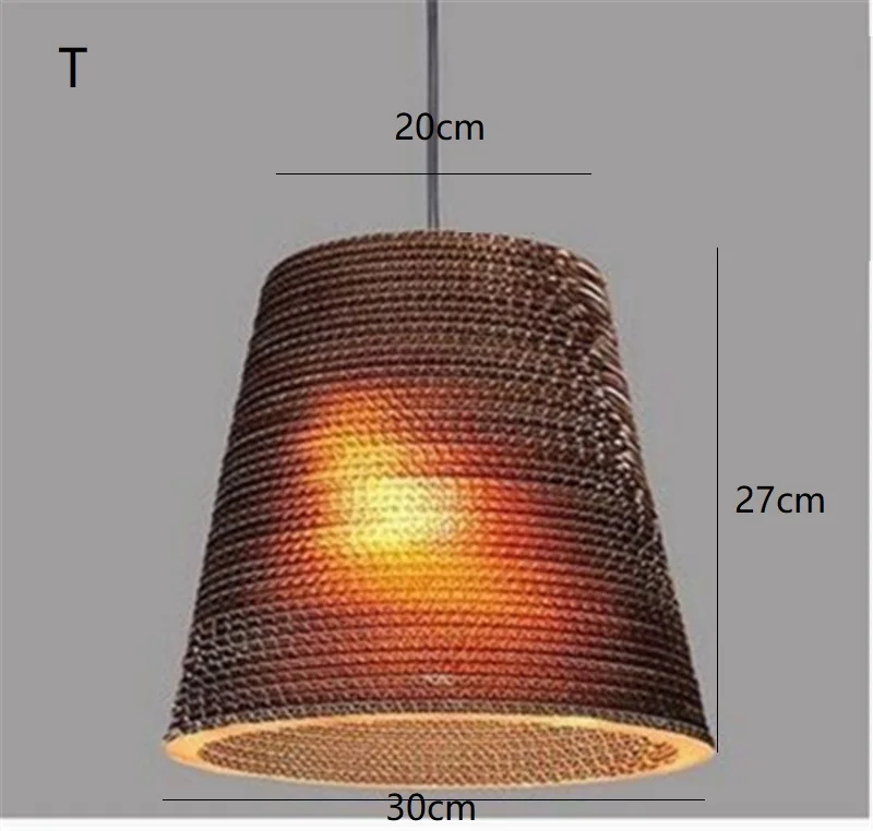 Современный деревянный бумажный кулон соты света картонная клетка для птиц E27 banboo подвесной светильник для гостиной ресторана кафе магазина - Цвет корпуса: T