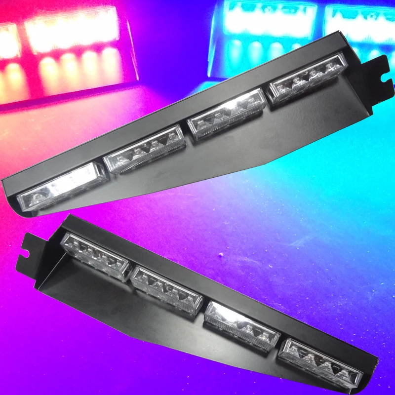 

2Pcs/Lot Car Led Emergency Strobe Flash Warning Light 12V-24V Vechicle 32 LED Dash Light Warning Red Blue Amber Green White LED
