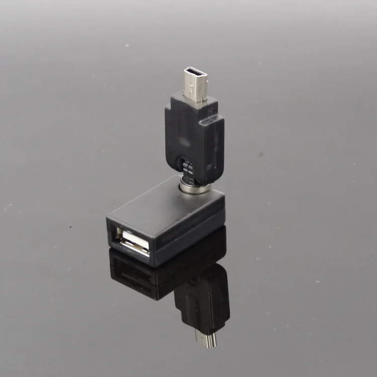 

360 degree car audio mini 5pUSB male on USB mother car MP3 music adapter external u disk