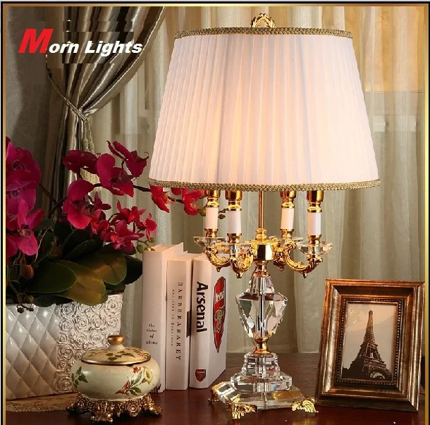 Comprar Lámpara moderna de cristal iluminación dormitorio lámpara de noche de lujo moderna lámpara de mesa de cristal Abajur
