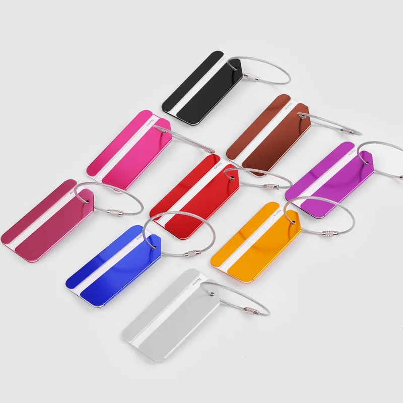 

Aluminum Alloy Metal Luggage Tag Travel Luggage Label Suitcase ID Name Address Identify Tags Airplane Travel Accessories