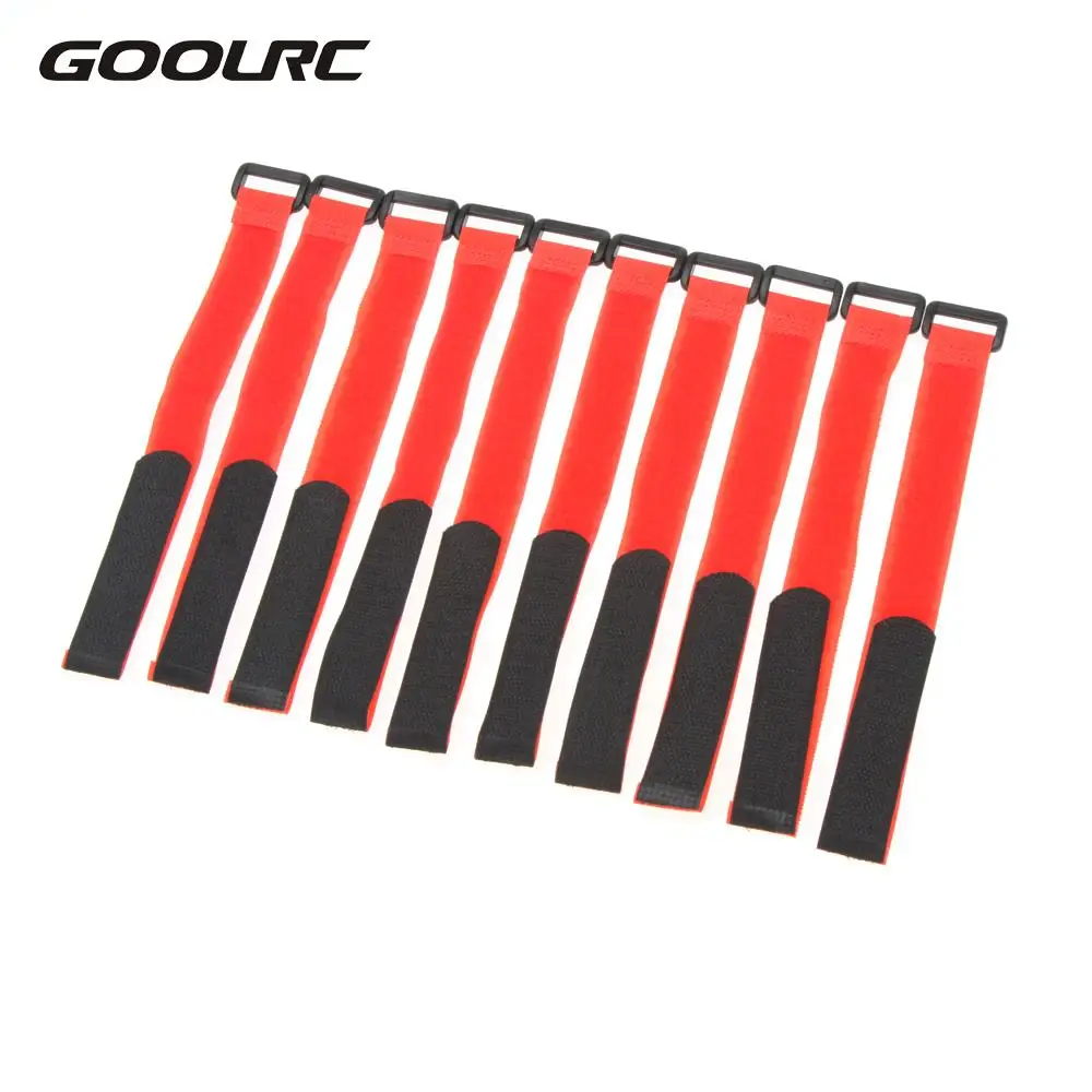 

10 Pcs Strong RC Battery Antiskid Cable Tie Down Straps 26*2cm Battery Strap RC Drone Battery Band RC Part Red Black Yellow
