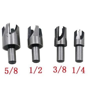 

4pcs Wood Plug Cutter Cutting Tool Woodwork Plug Cutting Drill Bit Set Claw Cork Drill 5/8 1/2 3/8 1/4