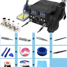 2 в 1 750 Вт Светодиодный Цифровой паяльник для горячего воздуха паяльная станция Электрический паяльник для телефона PCB IC SMD BGA сварка