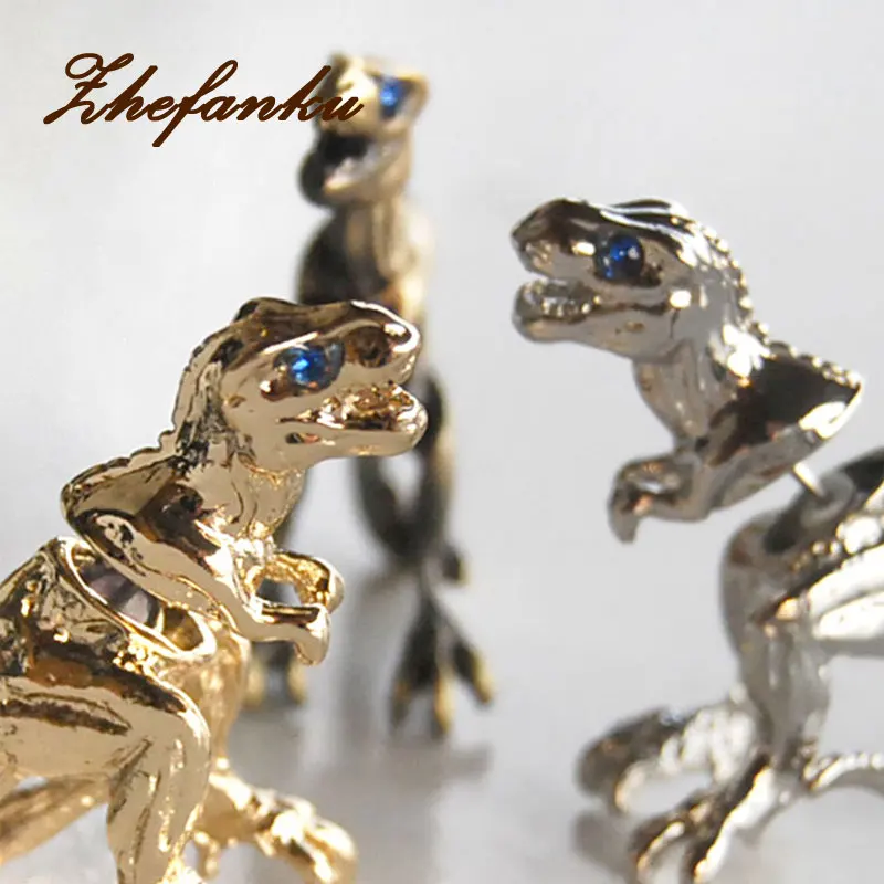 1 шт. серьги гвоздики в виде динозавра|ear studs|designer studst-rex earrings |