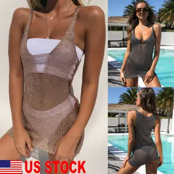 

New Sexy Women Lace Crochet Bathing Suit Bikini Swimwear Cover Up Beach Dress