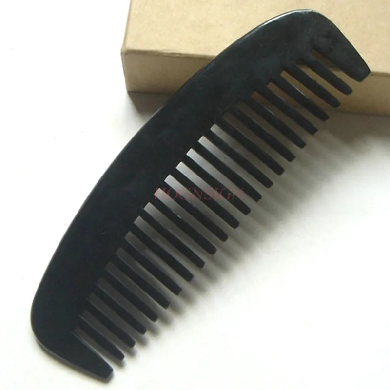 Authentic Natural Black Buffalo Comb 15cm Shunfa Massage Combs Curly Wide Tooth Hairbrush Hairdressing Supplies For Female Gift pet dog toys cat puppy sounding toy tpr soft burr tooth cleaning elastic ball outdoor training interactive chew toy pet supplies