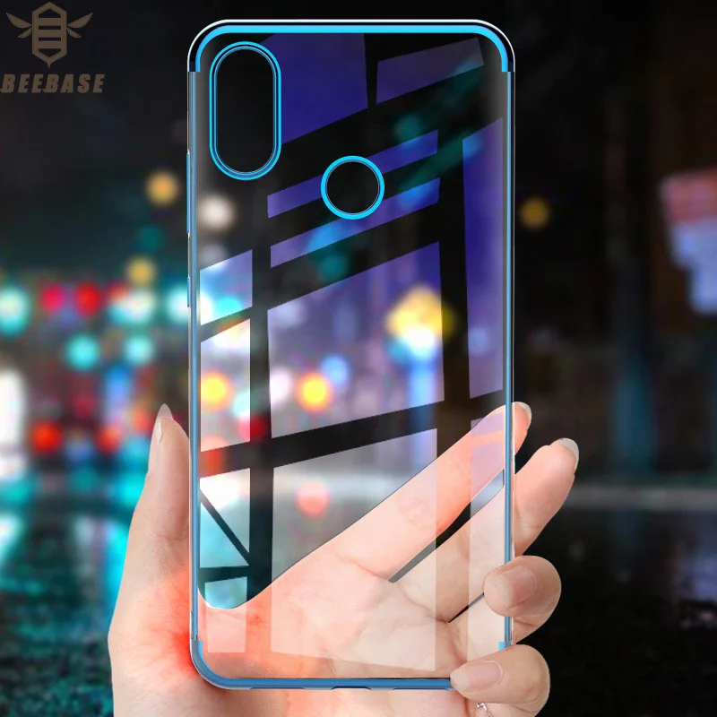 

BEEBASE Luxury Soft Phone case For One Plus 6 case Laser Plating Clear Back Cover For One Plus 5 Fundas Phone case For One Plus