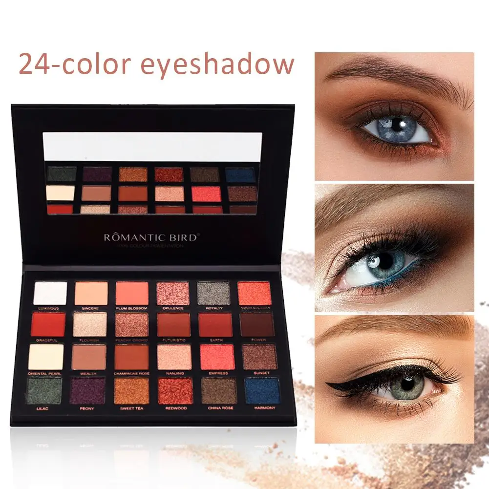 

Makeup Shimmer Eyeshadow Pallete Glitter 24 Color Waterproof Eyeshadow Palette Matte Make Up Eye Shadow Lasting Cosmetics