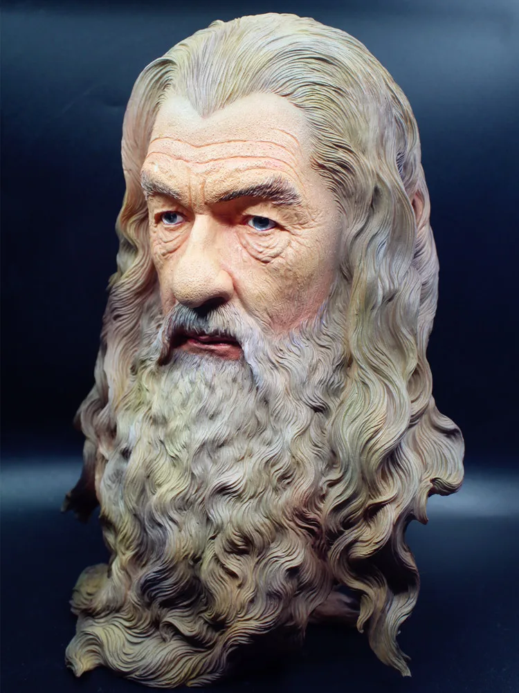 [Best] Статуэтка-бюст цветные окрашенные кольца Hobbit The Gandalf модель фигурка коллекция Ремесло Скульптура домашние украшения для комнаты