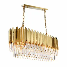 Роскошный современный светодиодный светильник прямоугольной формы для столовой, люстры из нержавеющей стали для кухни, золотой подвесной светодиодный светильник