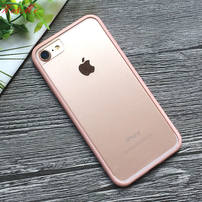 Для iPhone8 Жесткий PC+ мягкий TPU чехол для iPhone 7 8 6s Plus X XS 11Pro чехол для MAX XR чехол s телефон оболочка Мода красочная рамка Прозрачный - Цвет: Nake Pink