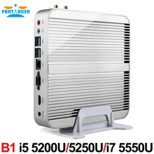 Windows Mini PC i7 5500U i5 5250U i5 5200U Barebone HTPC Платформа Intel NUC Безвентиляторный Компьютер бродуэлл Graphics HD 6000 300 м Wi-Fi