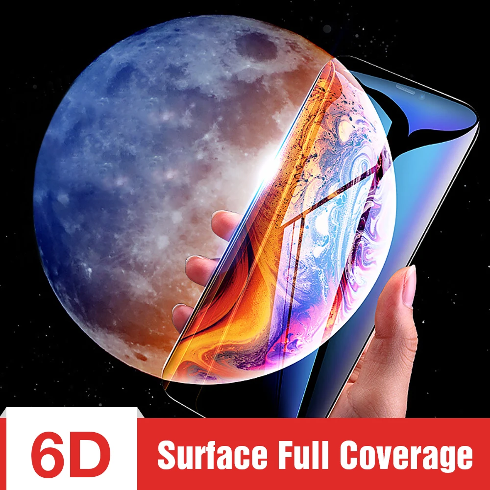 Защитное стекло RONICAN 6D для iPhone 7 6 XS Max полное покрытие изогнутое s 8 Plus X XR|Защитные