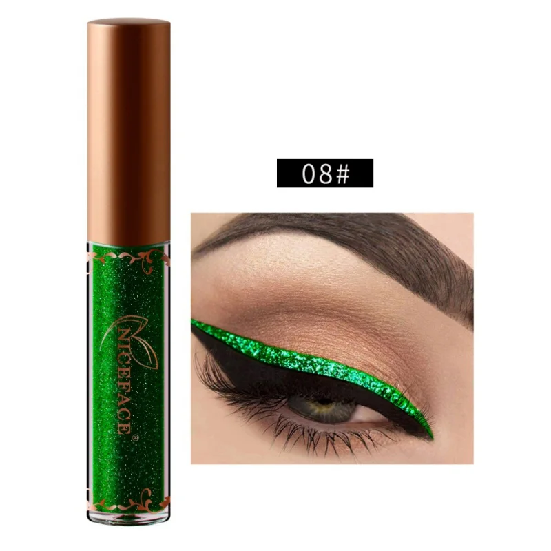 12 Цвет Metallic Eyeliner сделать UpLiner пигментированные Серебряный Блеск Shimmer макияж жидкая подводка Сияющий Косметическая Maqiagem