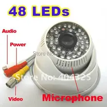 1/" 420 ТВ линии Sony CCD 48 ИК-светодиодов День Ночное видение Цвет безопасности купол аудио cc ТВ Камера Mic