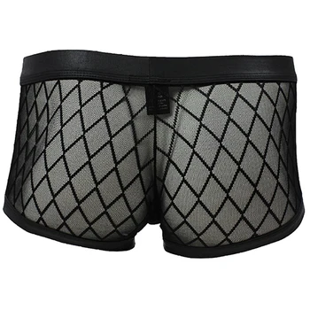 

arrival Fshion Men Sexy Mesh Sheer Shorts Underwear Black Trunks Underpants M L XL