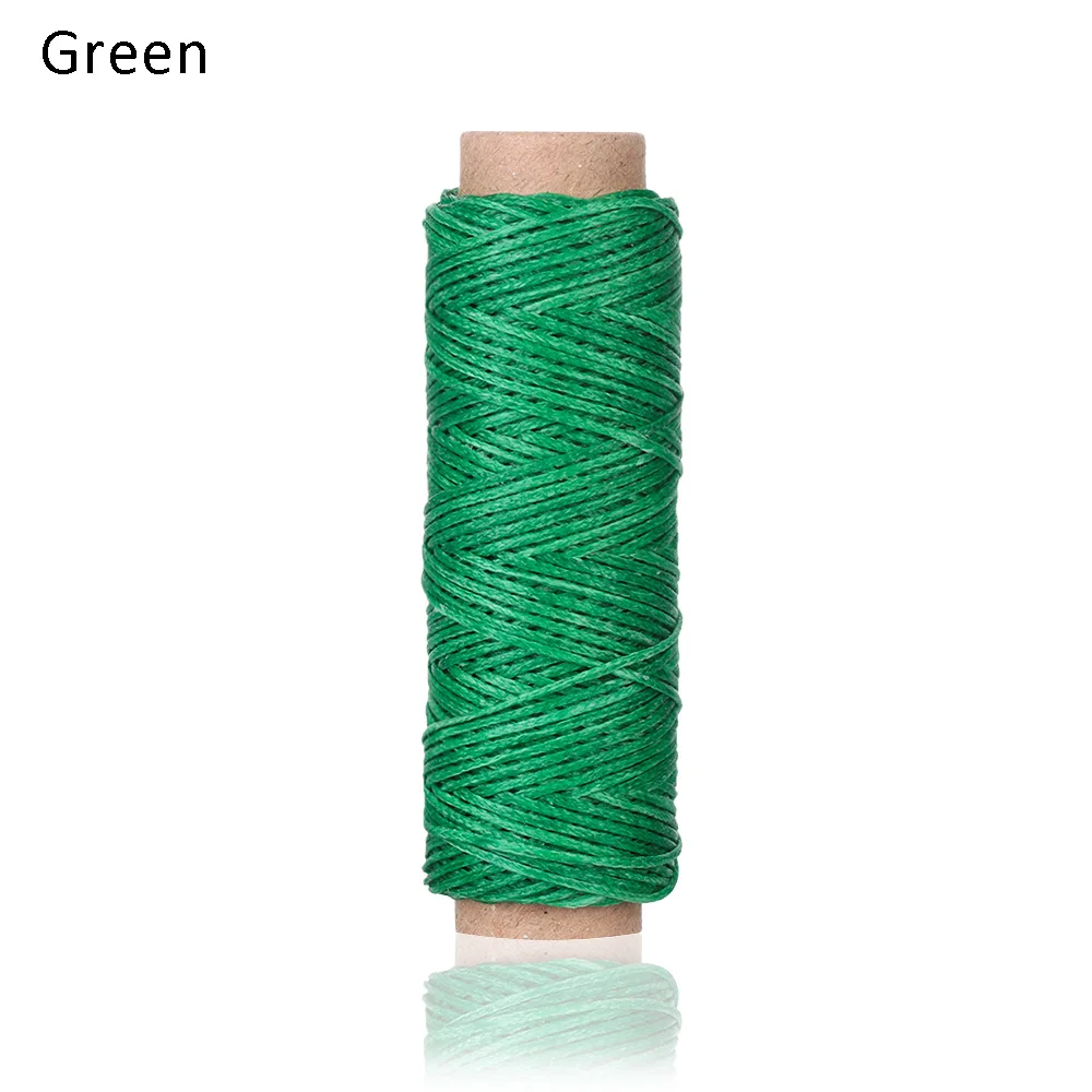 30 м/рулон 1 мм прочная вощеная нить Хлопковый Шнур струнный ремешок ручная строчка нить для кожаного материала инструмент для рукоделия - Цвет: Зеленый