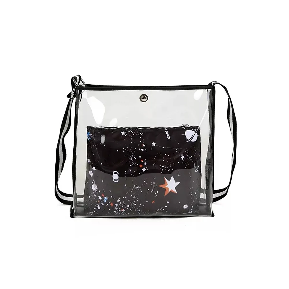 

Hot Women Transparent Shoulder Messenger Bag Summer Beach Casual Shopping Crossbody Bags BVN66