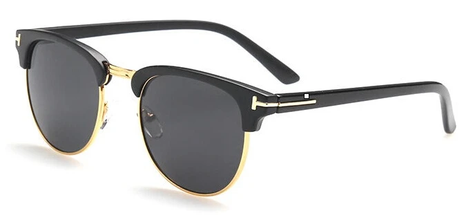 

James Bond Men Sunglasses 2020 Brand Designer Semi-rimless Retro Sun Glasses Oculos Tom for Sunglasses Women Eye glasses Frame